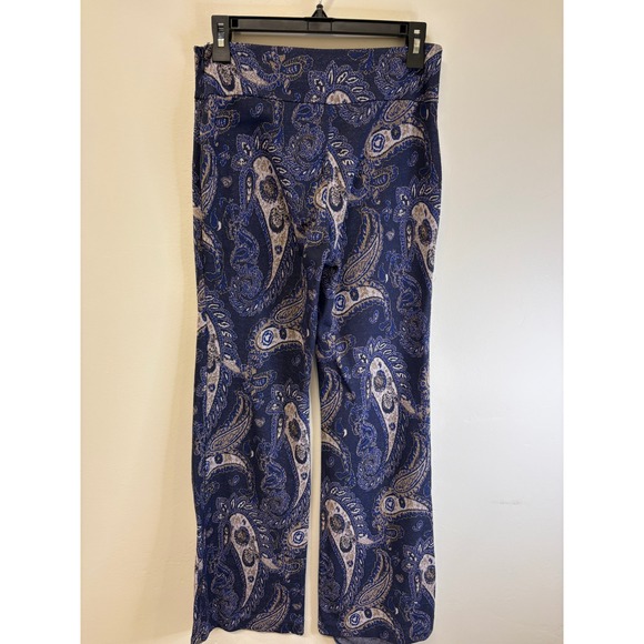 Maeve by Anthropologie Pants - Maeve Anthropologie Blue Gold Metallic Paisley Jacquard Wide Leg Pants Size 4